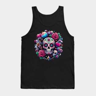 Sugar Skull Art - Floral Immortality Tank Top